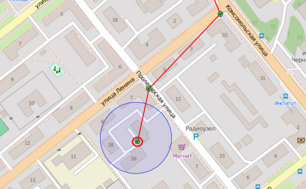 Автомобиль в геозоне под защитой